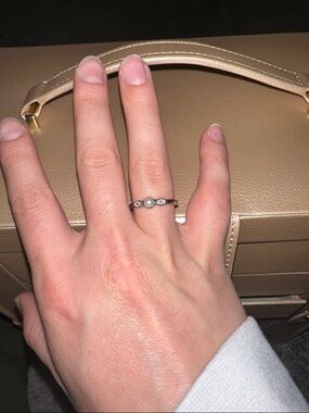 Pandora size 7 Sterling Silver Pearl Ring - Cream Pearl